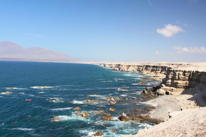 Pacific Ocean cliffs north of Antofagasta, Chile