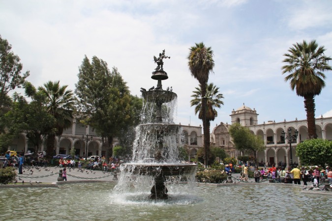 Fountain, Plaza de Armas, Arequipa, Peru