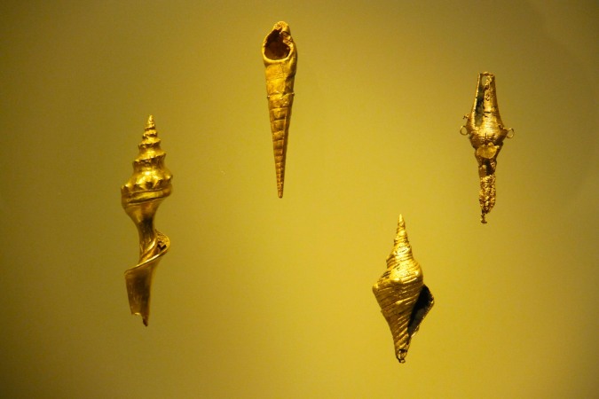 Golden sea shells, Museo del Oro, Bogota, Colombia