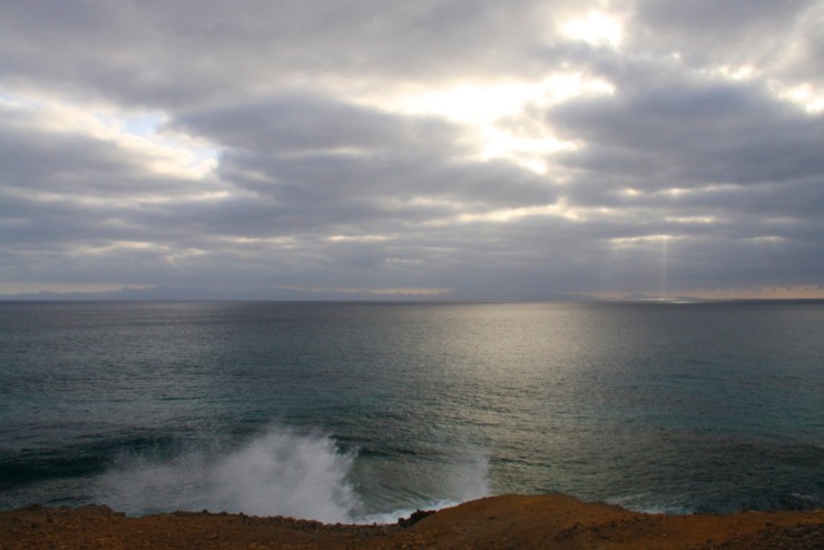 Clouds and light with Isla de Santiago from Maio, Cape Verde, Africa