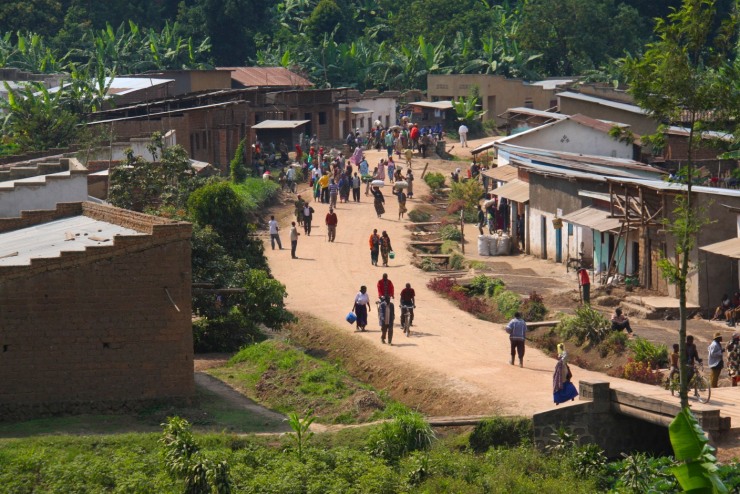 Village on Lake Burera, Ruhengeri, Rwanda, Africa
