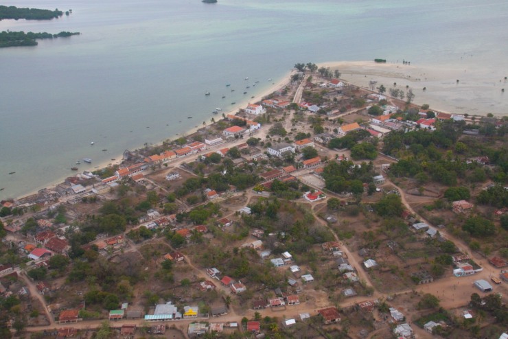 Ibo Island from the air, Mozambique, Africa