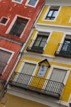 Colourful houses in Cuenca, Castilla-La Mancha, Spain