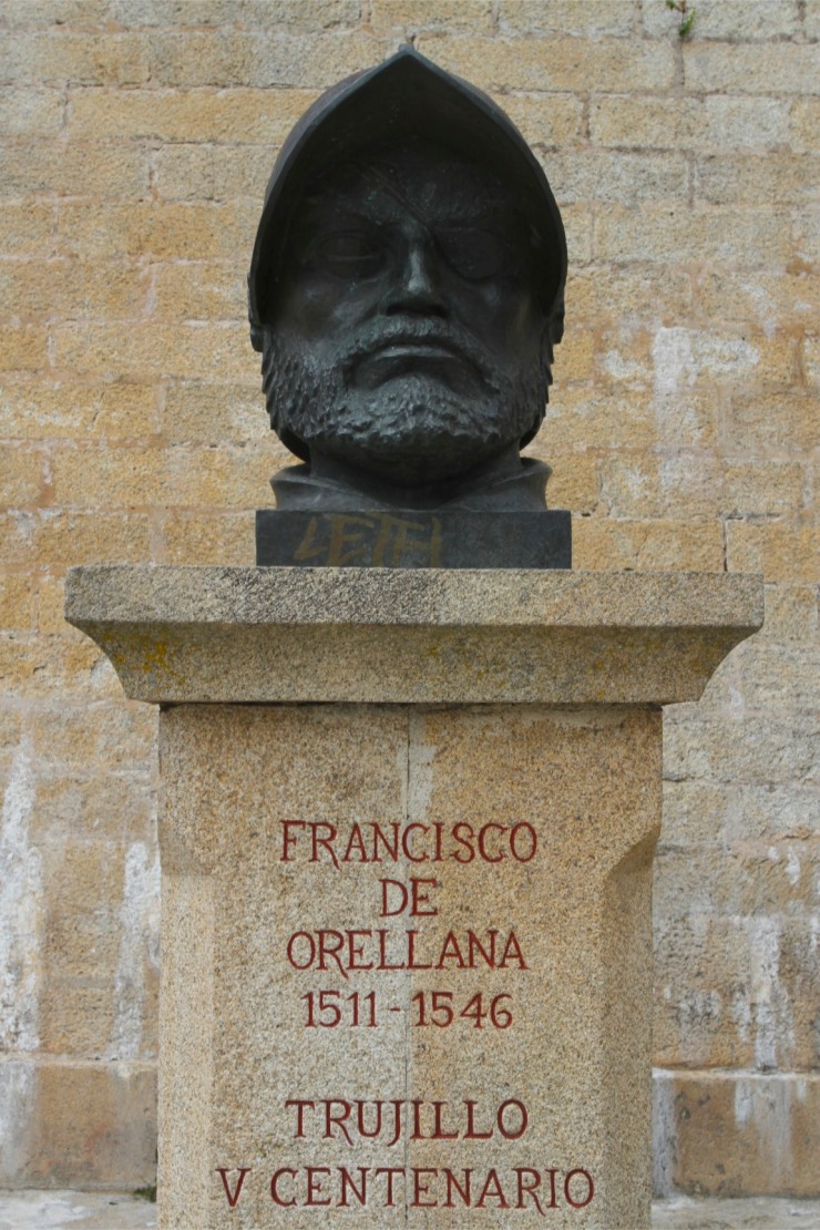 Statue of Francisco de Orellana, Trujillo, Extremadura, Spain