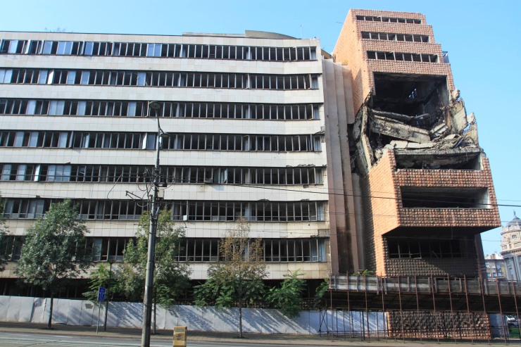 Bombed Federal Ministry of Defence buildings, Belgrade, Serbia
