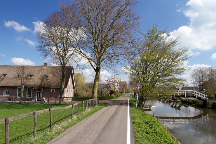 Cycling through the Dutch countryside near Oudewater, Netherlands