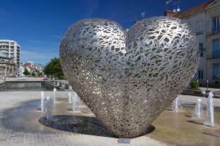 Heart-shaped sculpture, Troyes, Champagne, France