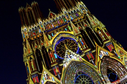 Son et lumière, Cathedral Notre-Dame de Reims, France
