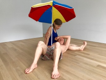 Ron Mueck's Couple under an umbrella, Voorlinden Museum, Netherlands