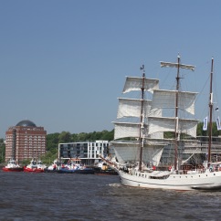 Sailing ship on the Elbe, Hamburg, Germany
