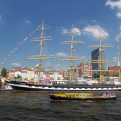 Sailing ship on the Elbe, Hamburg, Germany