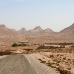 The route to Douiret, Tataouine, Tunisia